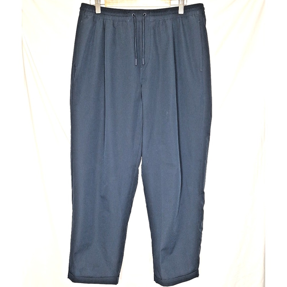 VRST Mens Jogger Pants in Navy Size L Stretch Tapered Lounge Seersucker Large
